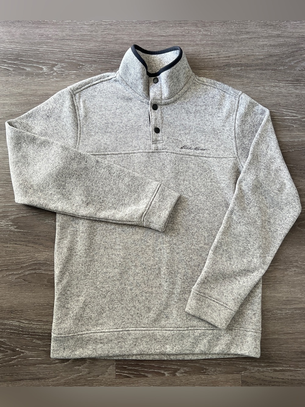 Eddie Bauer Radiator Fleece Mock Neck Snap Pullover Men’s M Gray